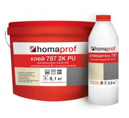Клей HomaProf 797 2K PU универсальный двухкомпонентный полиуретановый, 7 кг